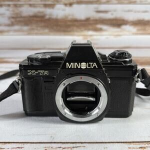 Minolta X-7A 35mm SLR Film Camera Body Black – Vintage, Working Light Meter